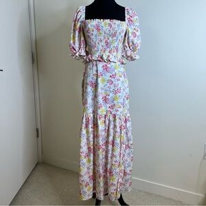 Pink/yellow floral maxi dress size small
